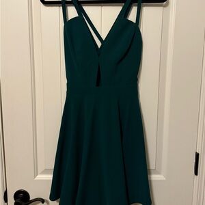 bebe X NAVEN CRISS CROSS BACK FLARED DRESS